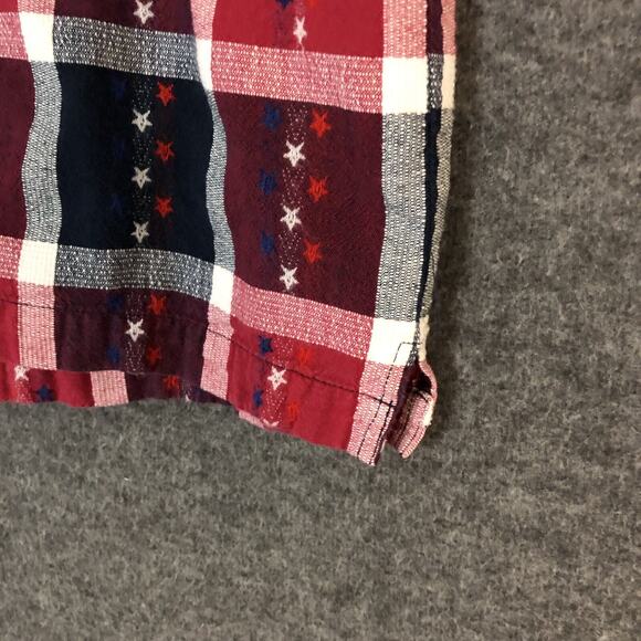 Lemon Grass 2Pcs Large Shirt w/Tank Plaid Short Sleeve Patriotic Patriot USA - Picture 7 of 11